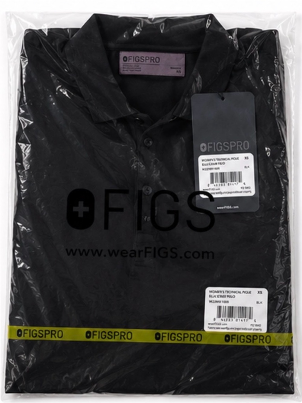 NWT FIGS PRO Ella Technical Pique Polo Black Women’s XS Factory Sealed